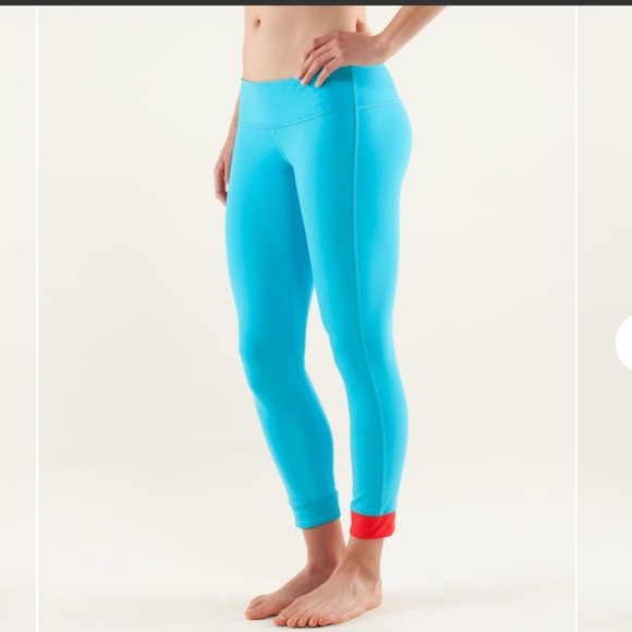 Lululemon Amped Crop Leggings size 6 blue red yellow - Picture 3 of 8